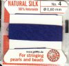 2 Meters of #4 Dark Blue Griffin Silk Cord with Fixed Needle
